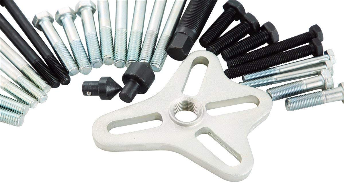 DASBET 46Pcs Harmonic Balancer Puller Set, Steering Wheel Puller, Gear Puller, Crank Shaft Pulley w/Case