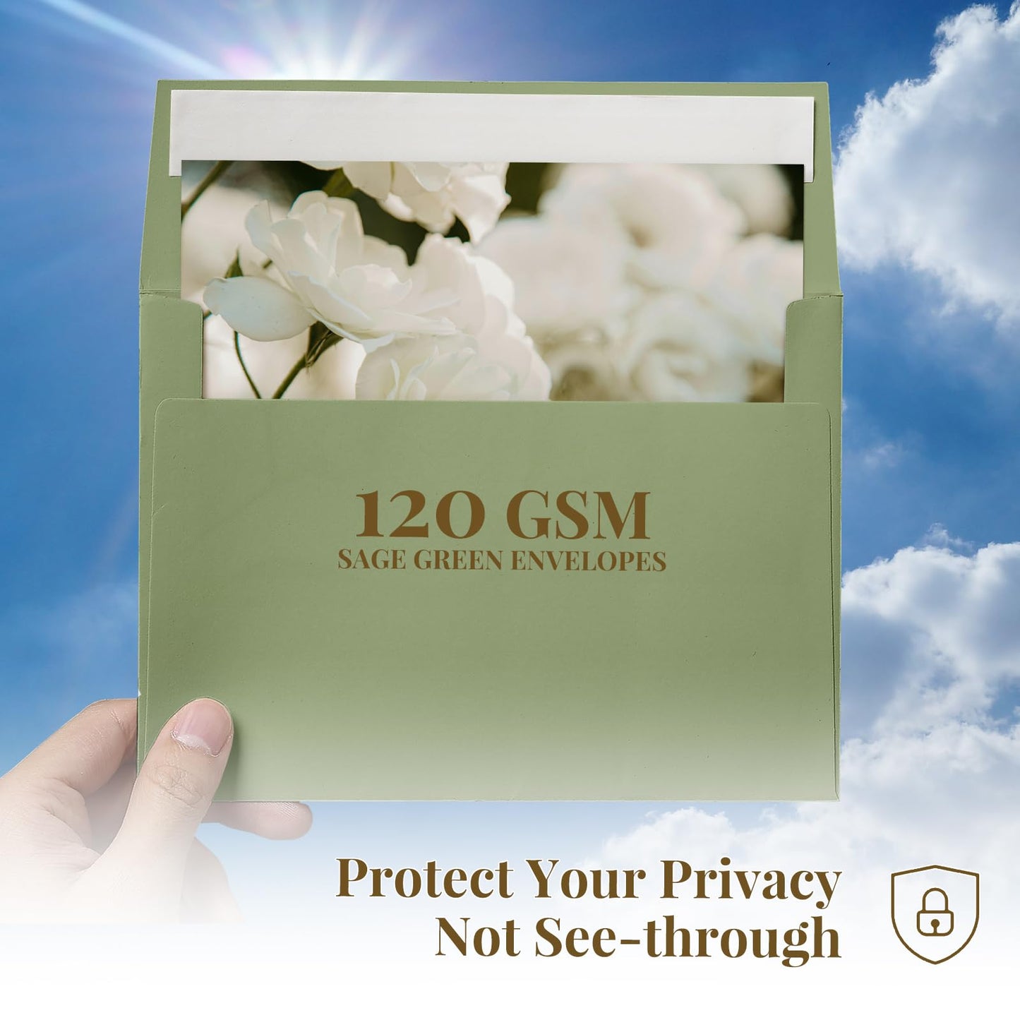 100 Pack A4 Sage Green Envelopes 4x6, Goefun 4.25 x 6.25 Printable Greeting Card Envelopes Self Seal for 4x6 Cards, Photos, Invitations, Weddings, Graduation, Baby Shower, 120 GSM