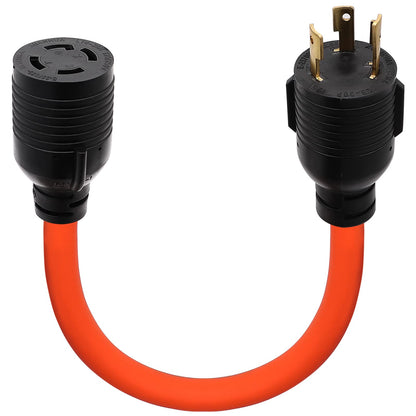 4 Prong to 3 Prong Generator Plug Adapter Cord, Nema L5-30P Generator Male to Nema L14-30R Transfer Switch Female,30Amp STW 10AWG 1.6FT