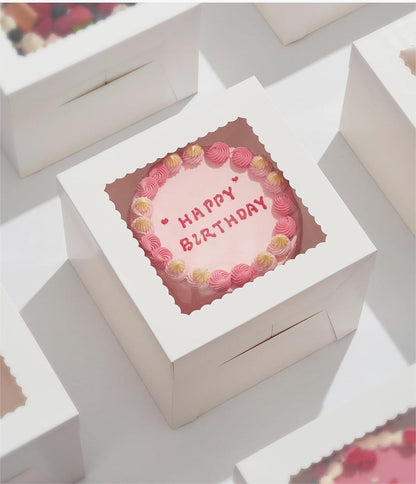 Miluoou 20pcs Cake Boxes with Cake Boards (10 Boxes & 10 Boards), 12x12x8 Inches White Bakery Box with Window, Large Baking Boxes, Square Cake Box for Multi-Layer Cakes, Cake Decorating Supplies