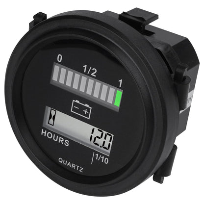 Yooreal 12/24V 36/48V 72V Golf Cart Battery Meter,Hour Meter&Battery Indicator Gauge Meter Lead-Acid Battery,Charging Reminder,Easy Installation for Golf Cart Club Car RV Forklift Tractor ETC