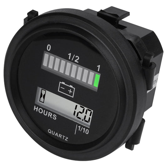 Yooreal 12/24V 36/48V 72V Golf Cart Battery Meter,Hour Meter&Battery Indicator Gauge Meter Lead-Acid Battery,Charging Reminder,Easy Installation for Golf Cart Club Car RV Forklift Tractor ETC