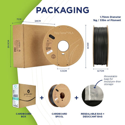 Polymaker Matte PLA Filament Matte Wood Brown 1.75mm 1kg 3D Printing Filament, PolyTerra 3D Printer PLA Filament