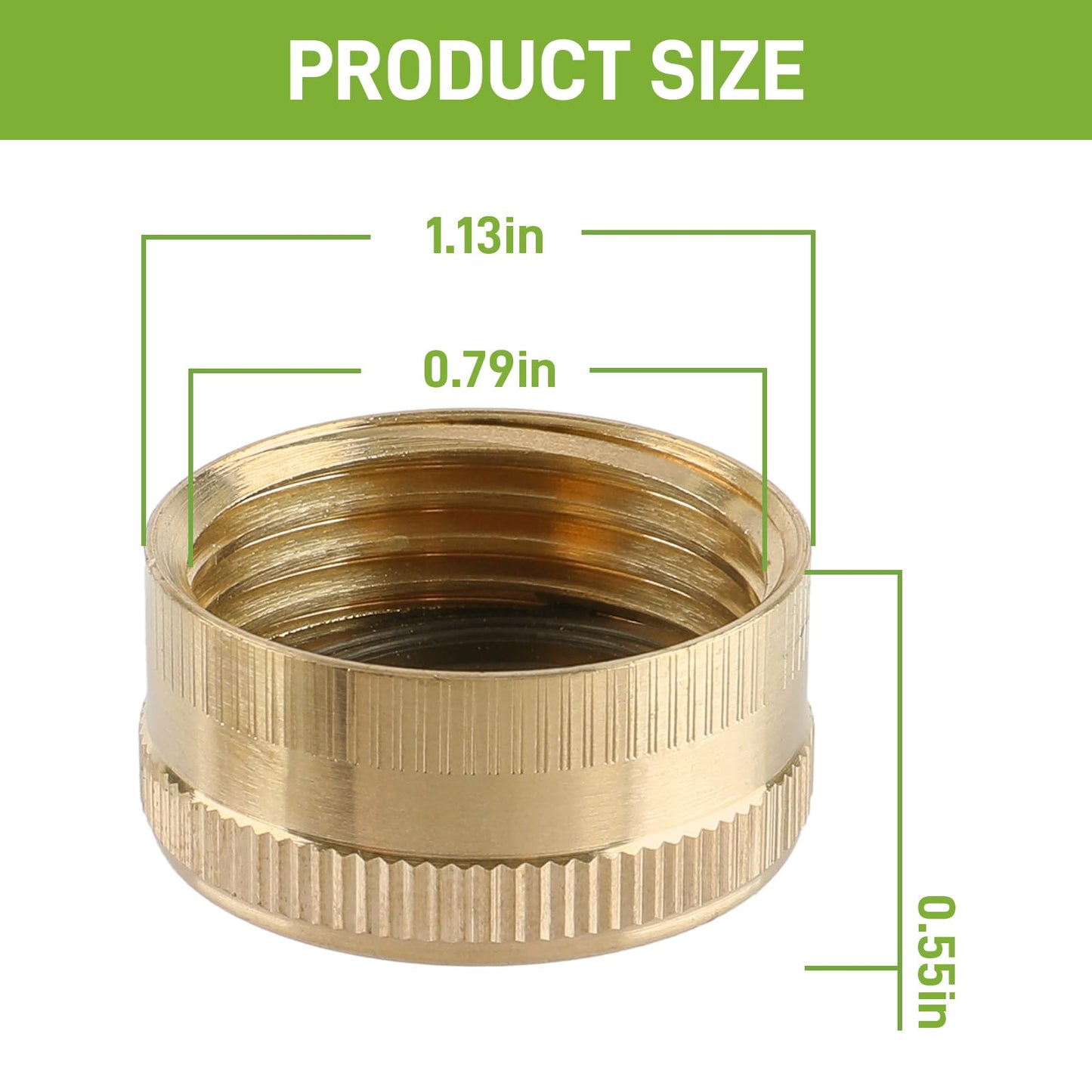 Carbbia 12PCS 3/4" Garden Hose Cap Garden Hose Connector Brass Cap with Washer Female Fitting Cap