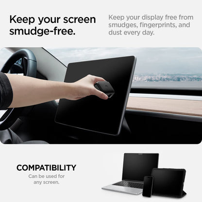 Spigen EZ Slide & Brush Car Screen Cleaner for Screens, Phones, Laptops, Tablets - No Solution Needed (Extra Microfiber Pad Included) [Black]