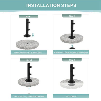 Wdwlbsm Universal Granite Umbrella Stand Tube, Stone Umbrella Tube Base for Outside, Heavy Duty Parasol Base, Umbrella Pole Mount Stand Tube Set, Table Umbrella Tube Bracket, DIY Umbrella Stand Parts