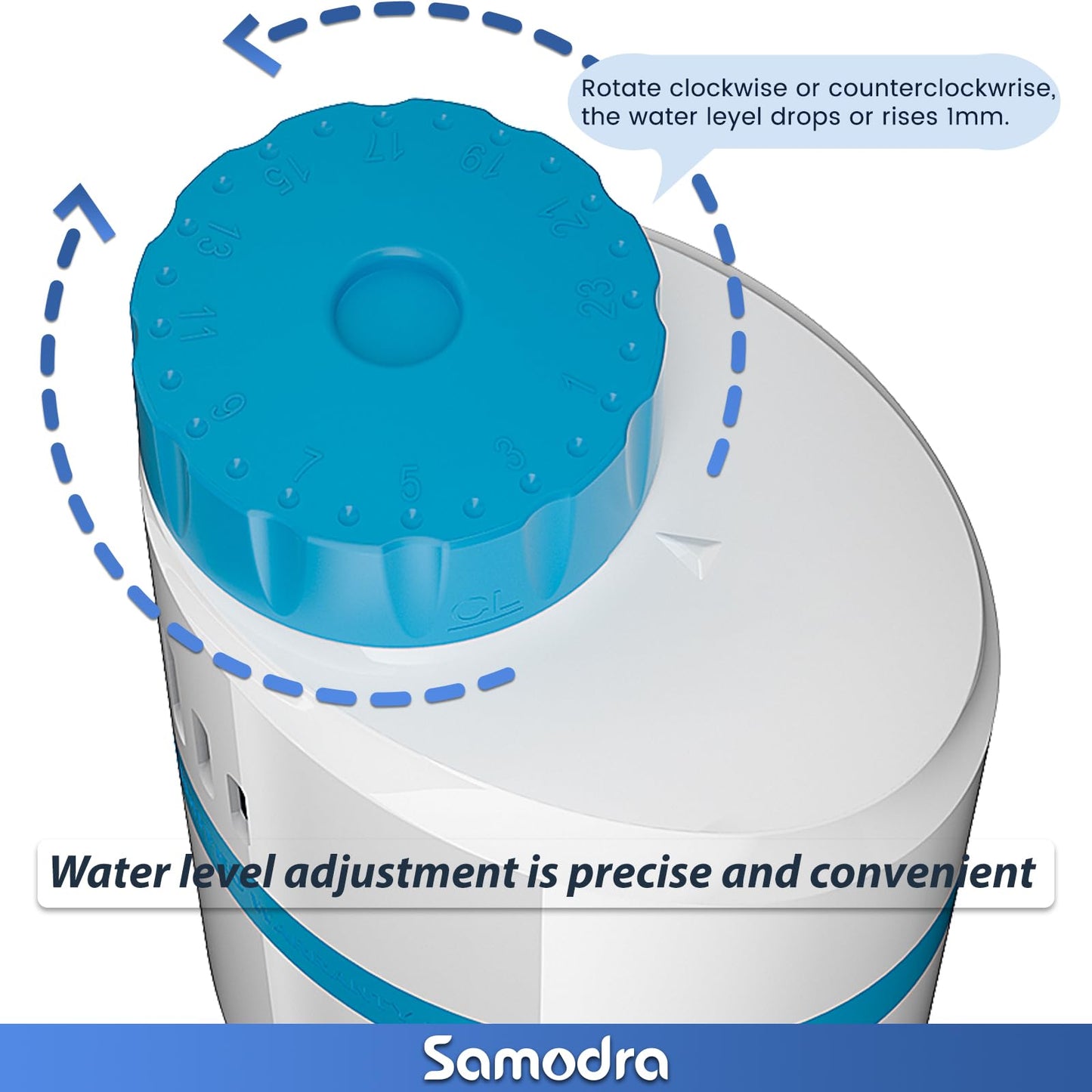 SAMODRA Silent Toilet Fill Valve Adjustable Water Level, High Performance Toilet Flush Valve Replacement Kit Anti-Siphon Water-Saving, Installs in Minutes