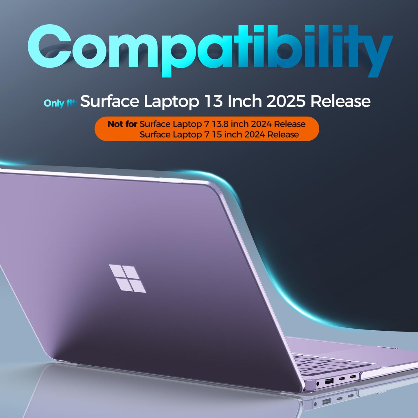 ProCase Protective Case for Latest 2025 Microsoft Surface Laptop 13 Inch, Hard Shell Transparent Cover with Durable and Lightweight Design -Crystal