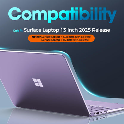 ProCase Protective Case for Latest 2025 Microsoft Surface Laptop 13 Inch, Hard Shell Transparent Cover with Durable and Lightweight Design -Crystal