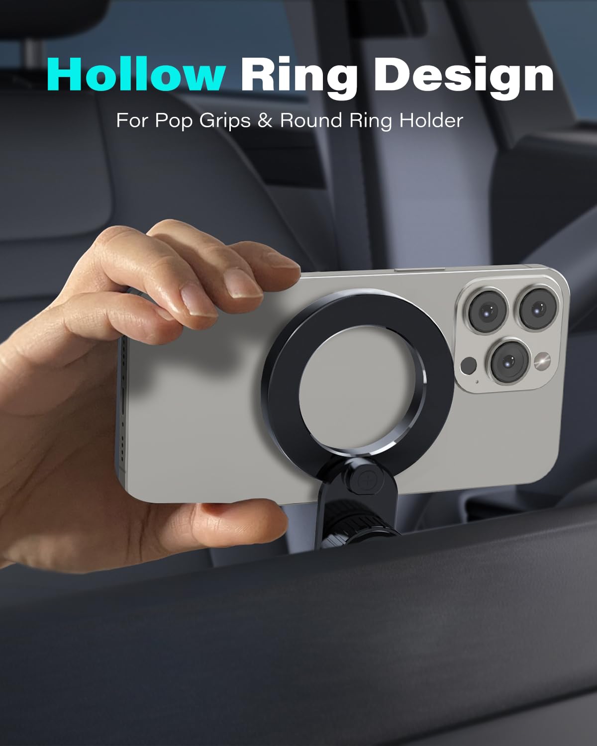 1Zero for Magsafe CD Phone Holder for Car [17 Strong Magnets] Magnetic CD Player Phone Mount, Hollow Socket CD Slot Phone Mount for iPhone 16 15 14 13 12 Series Pop Grip Ring Holder Magsafe Case