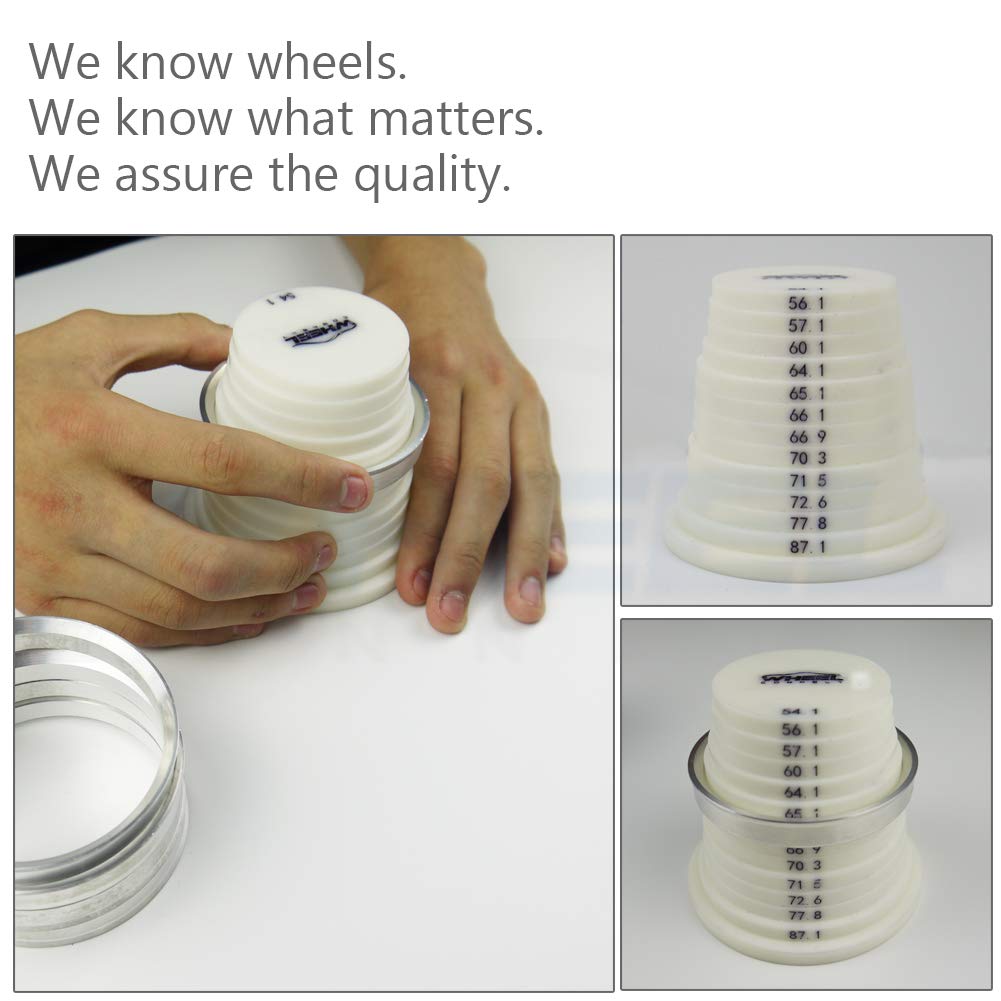 WHEEL CONNECT Hub Centric Rings, 106 to 78.1, Set of 4, Aluminium Alloy Hubrings, O.D:106 (106.1) - I.D:78.1mm. A