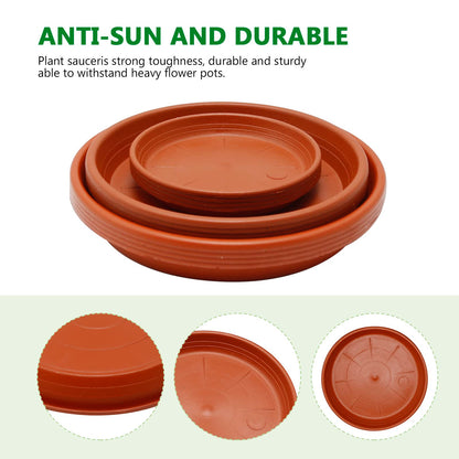 UOIENRT 12 Pcs Plant Saucer, 6/8.7/9.9 Inch Round Plastic Plant Trays, Garden Plant Saucer, Flower Pot Drip Trays for Outdoor and Indoor Plants