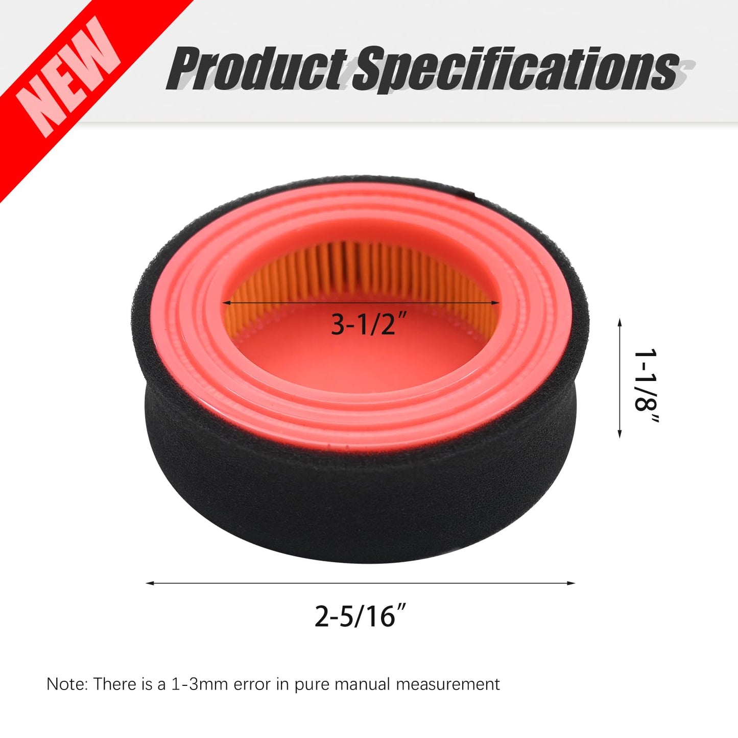 SYOWADA 5 Pcs 951-14628 Air Filter Kit, Replacement for MTD & Bolens Mowers, 3.5" OD x 1.125" H