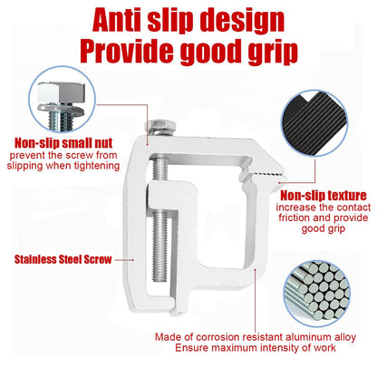 XINLIYA Truck Topper Clamps, 4PCS Aluminum Cap Shells Mounting Clamps for Camper Bed Rack ＆ Canopy Bracket, Heavy Duty Automotive Accessories, Universal for Pick Up, RV, Trailer (Silver)