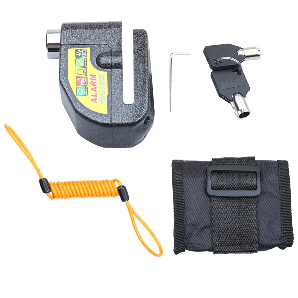 Anxingo Alarm Disc Lock Motorbike Anti-Theft Disc Brake Lock with 110dB Alarm Sound for Motorcycle Bike Scooter