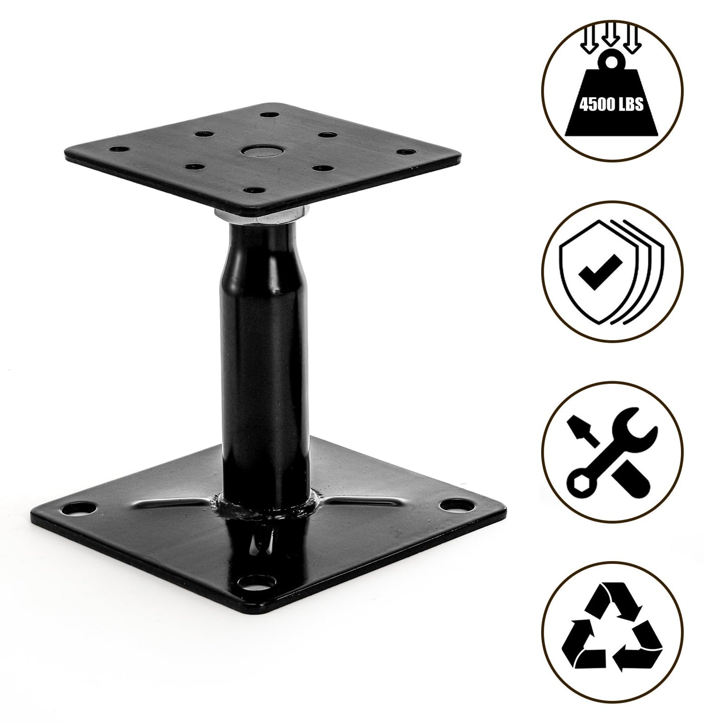 Yarlung 4 Pack Adjustable Support Jacks for Floor, Heavy Duty Screw Jacks House Jack Stand, Floor Joist Jacks Post 4" to 7" for Level and Lift Supports, Floor Straightener, Deck Foundation