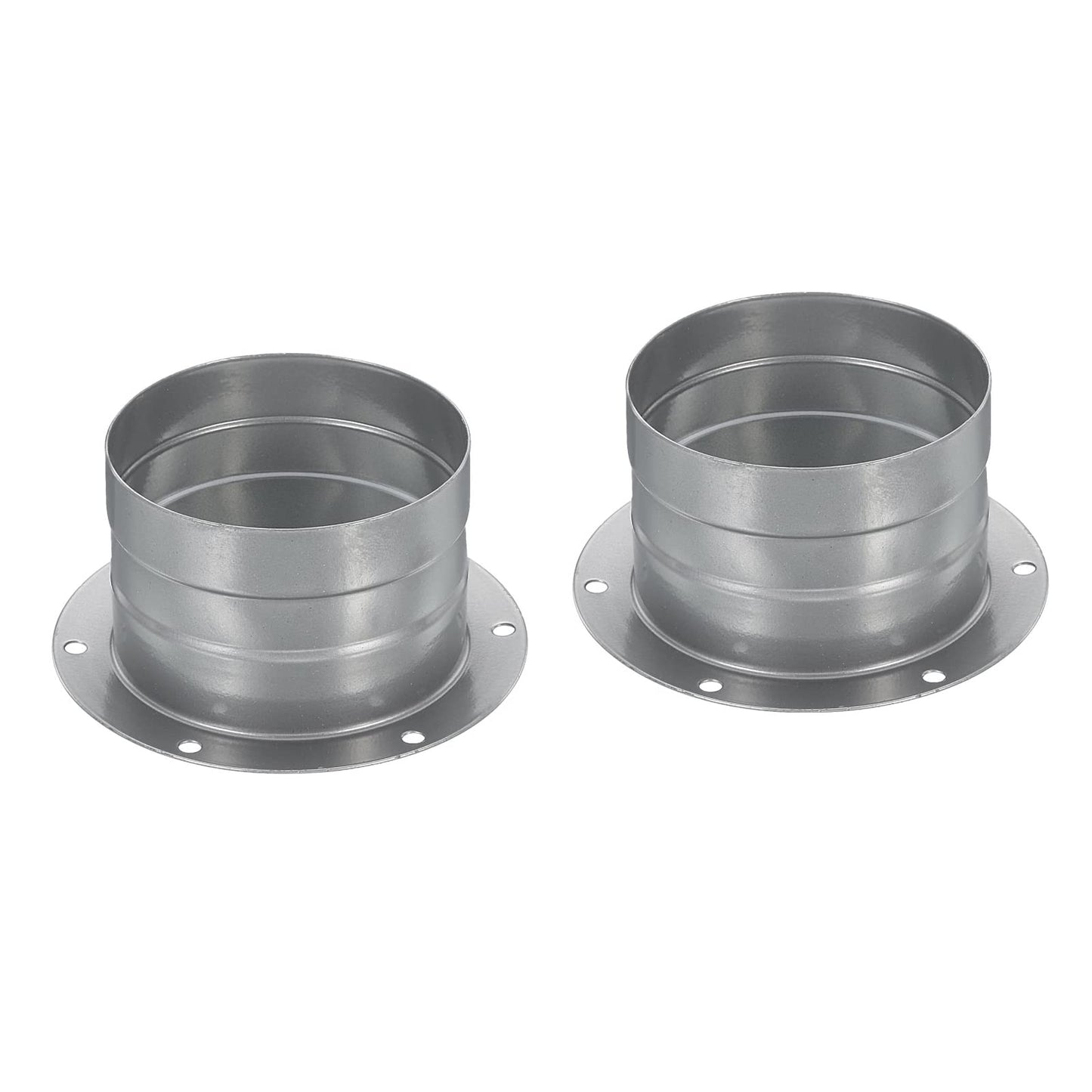 PATIKIL 3 Inch Duct Connector Flange, 2 Pack Metal Straight Pipe Exhaust Hose Flange for Heating Cooling Ventilation HVAC System