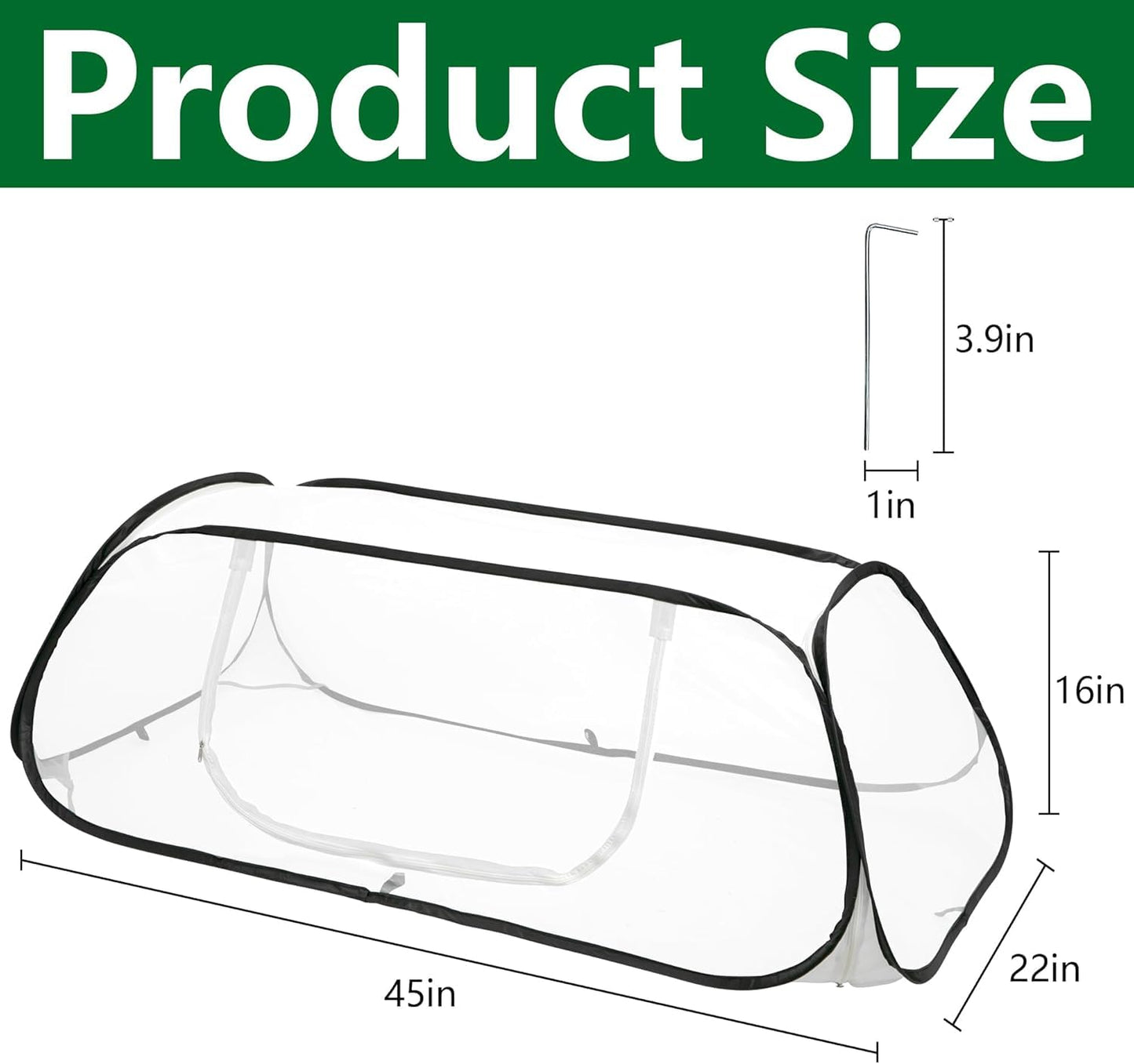 45x22x16 Garden Row Accelerator Plants Cover - Pop Up Raised Garden Bed Vegetable Rows Plant Protector,Insect Bird Barrier Plant Net Cage with Stakes for Protecting Seedlings Fruits Vegetable Row