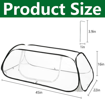 45x22x16 Garden Row Accelerator Plants Cover - Pop Up Raised Garden Bed Vegetable Rows Plant Protector,Insect Bird Barrier Plant Net Cage with Stakes for Protecting Seedlings Fruits Vegetable Row