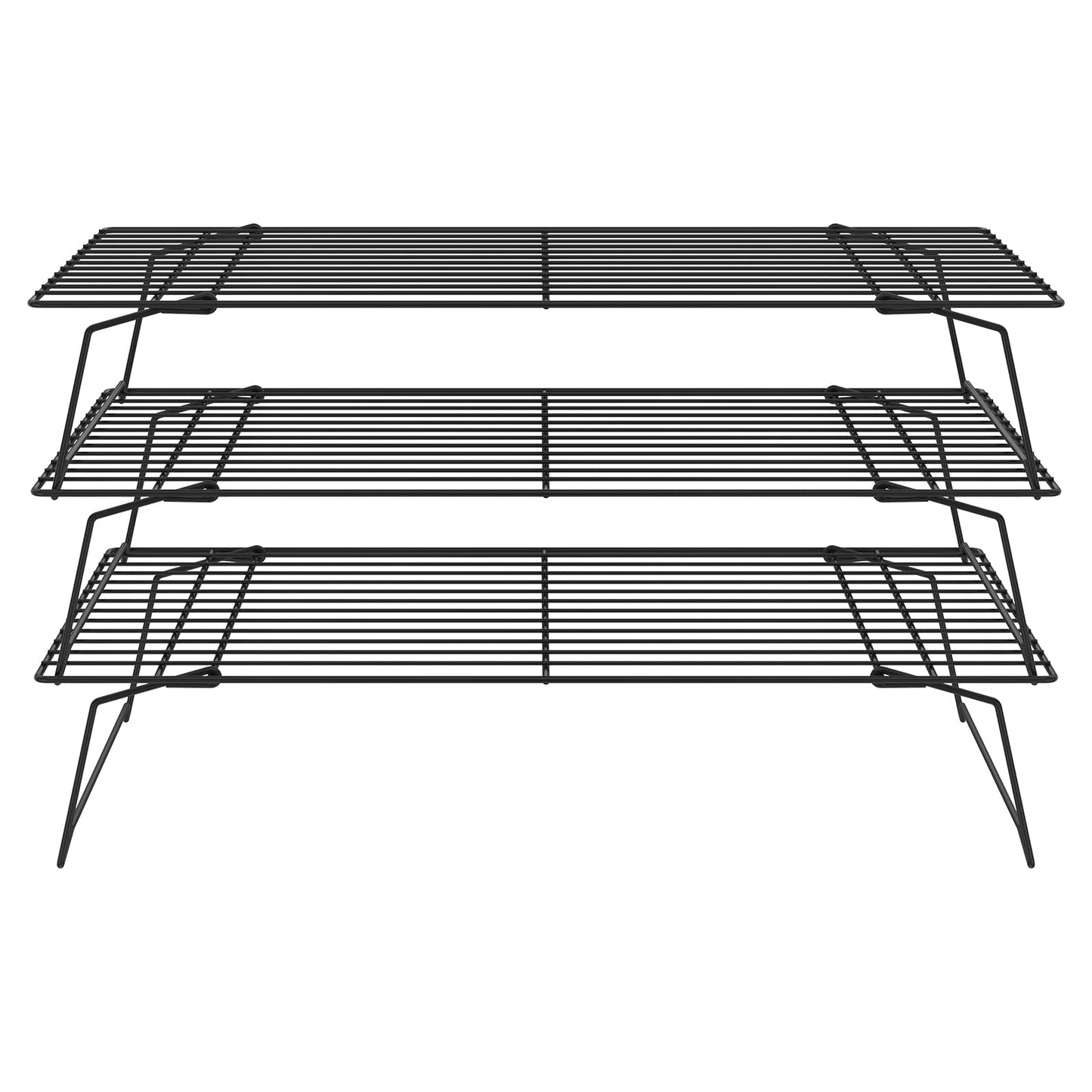 Abizarch 3-Tier Cookie Cooling Rack, 13.4“x9.4" Stackable Iron Baking Cooling Rack,Cooling Rack for Baking, Foldable Wire Cooling Rack Space Saving for Cupcakes Pies Cookies Gadgets