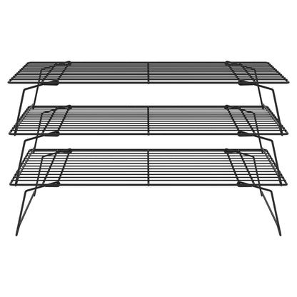 Abizarch 3-Tier Cookie Cooling Rack, 13.4“x9.4" Stackable Iron Baking Cooling Rack,Cooling Rack for Baking, Foldable Wire Cooling Rack Space Saving for Cupcakes Pies Cookies Gadgets