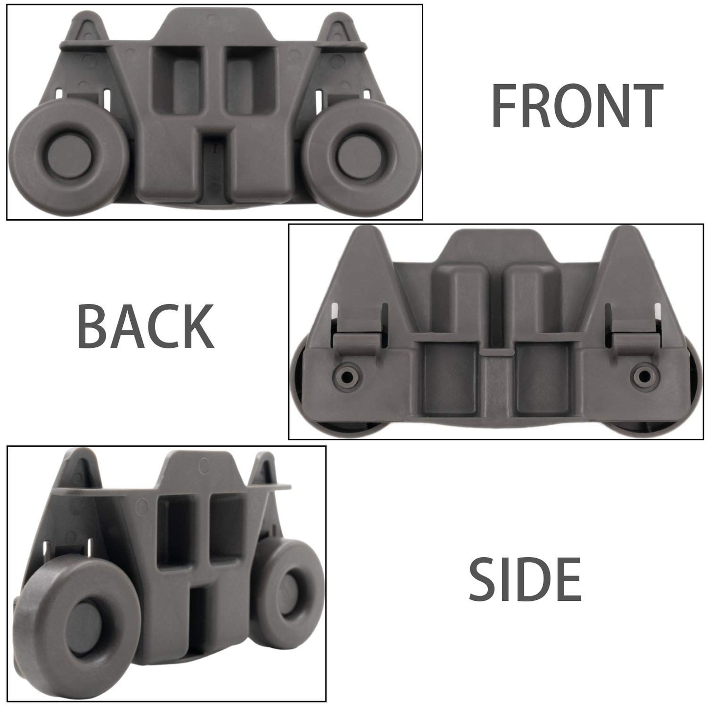 W10195416 (4-Pack) Lower Dishrack Wheel Assembly for kitchenaid,Whirlpool,maytag,Kenmore.Kitchen Aid Dishwasher Parts,W/ 1.59 in Diameter Wheel
