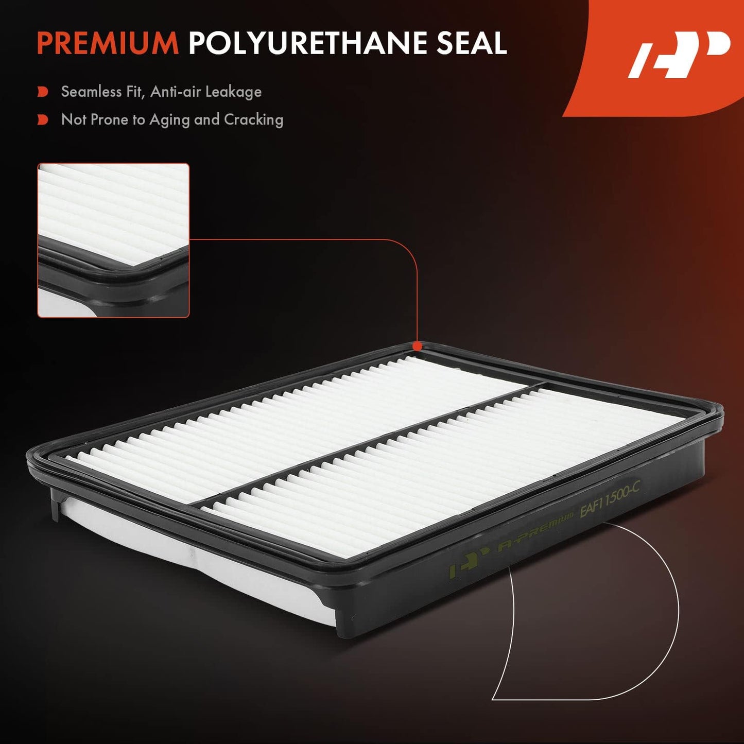A-Premium Engine Air Filter Compatible with Hyundai & Kia Models, Santa Fe 2013-2018, Santa Fe Sport 2013-2016, Santa Fe XL 2013-2019, Sorento 2014-2015, 2.0L 2.4L 3.3L, Rigid Panel