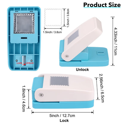 Square Stamp Punch, 1.5 inch Stamp Punch, Large Square Postage Stamps Puncher, Lever Paper Punches for Crafting, Stamps Hole Punches, SquarePaper Puncher Shapes for Crafting DIY Scrapbooking