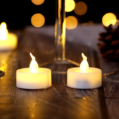 AGPtEK Timer Flickering Flameless LED Small Tealight Battery-Operated Tealights for Wedding Holiday Party Home Decoration 24pcs(Warm White)