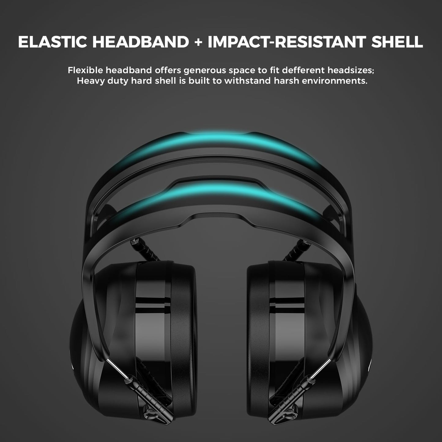 ProCase Extra Large SNR 37dB Noise Cancelling Ear Muffs, Ear Hearing Protection for Adults Men, Wide Size Adjustment and Comfortable Noise Cancelling Headphones for Shooting Woodworking -Black