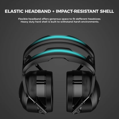 ProCase Extra Large SNR 37dB Noise Cancelling Ear Muffs, Ear Hearing Protection for Adults Men, Wide Size Adjustment and Comfortable Noise Cancelling Headphones for Shooting Woodworking -Black