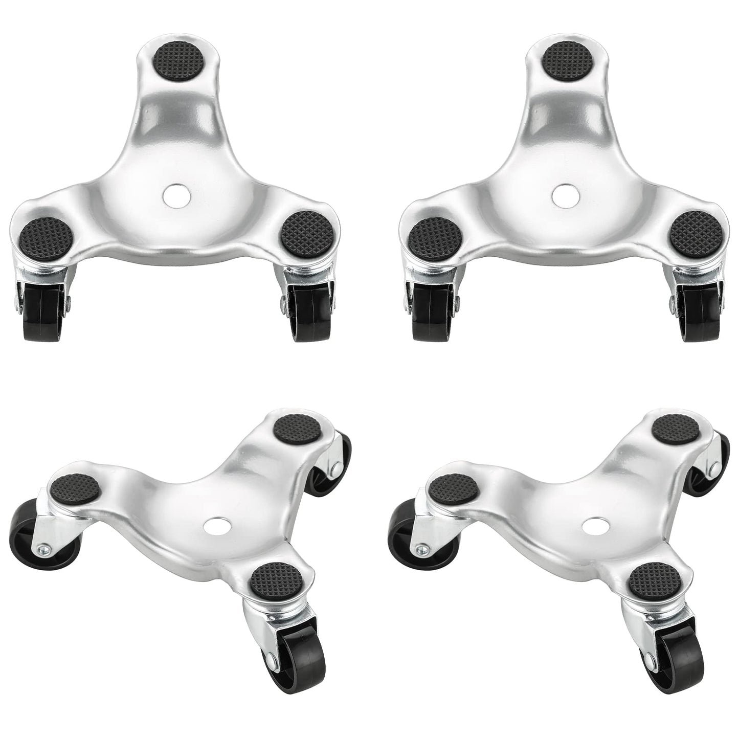 Weyleity 4 Pack Steel Tri-Dolly Set - 3 Wheel Furniture Mover With 220lbs Load Capacity for Moving Cabinet, Furniture and Appliances - Durable and Easy to Use 6 Inch Wheels