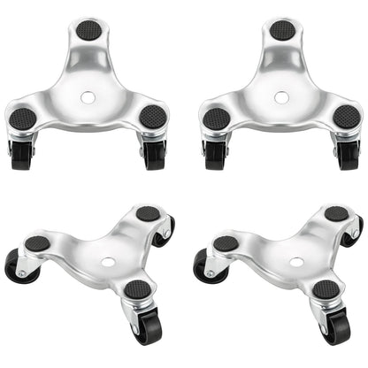 Weyleity 4 Pack Steel Tri-Dolly Set - 3 Wheel Furniture Mover With 220lbs Load Capacity for Moving Cabinet, Furniture and Appliances - Durable and Easy to Use 6 Inch Wheels