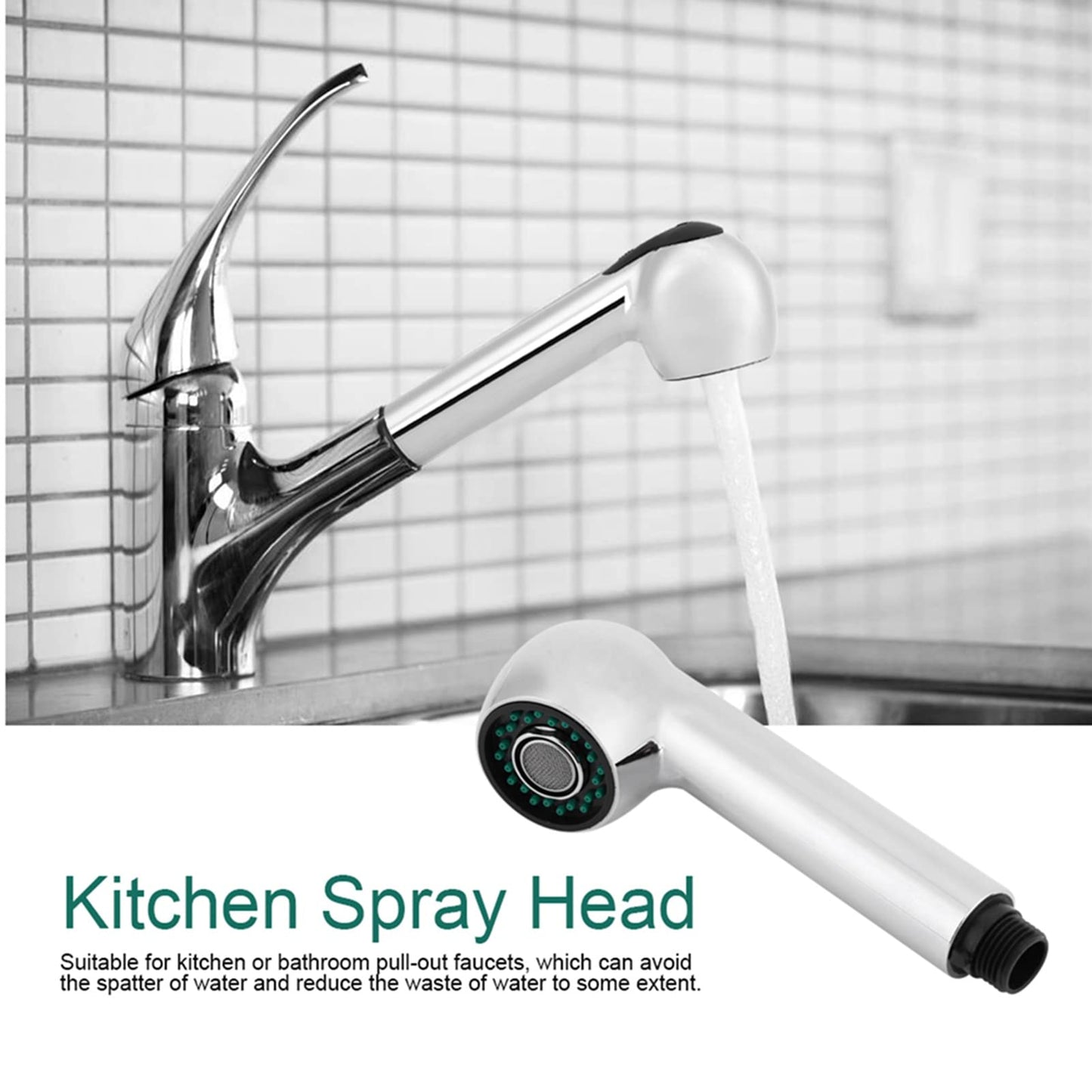 Pwshymi Pull Out Sink Sprayer Head for Kitchen Bathroom, Pull Out Faucet Sprayer Nozzle Sink Faucet Spray Head Replacement Hot for chen Sink Bathroom