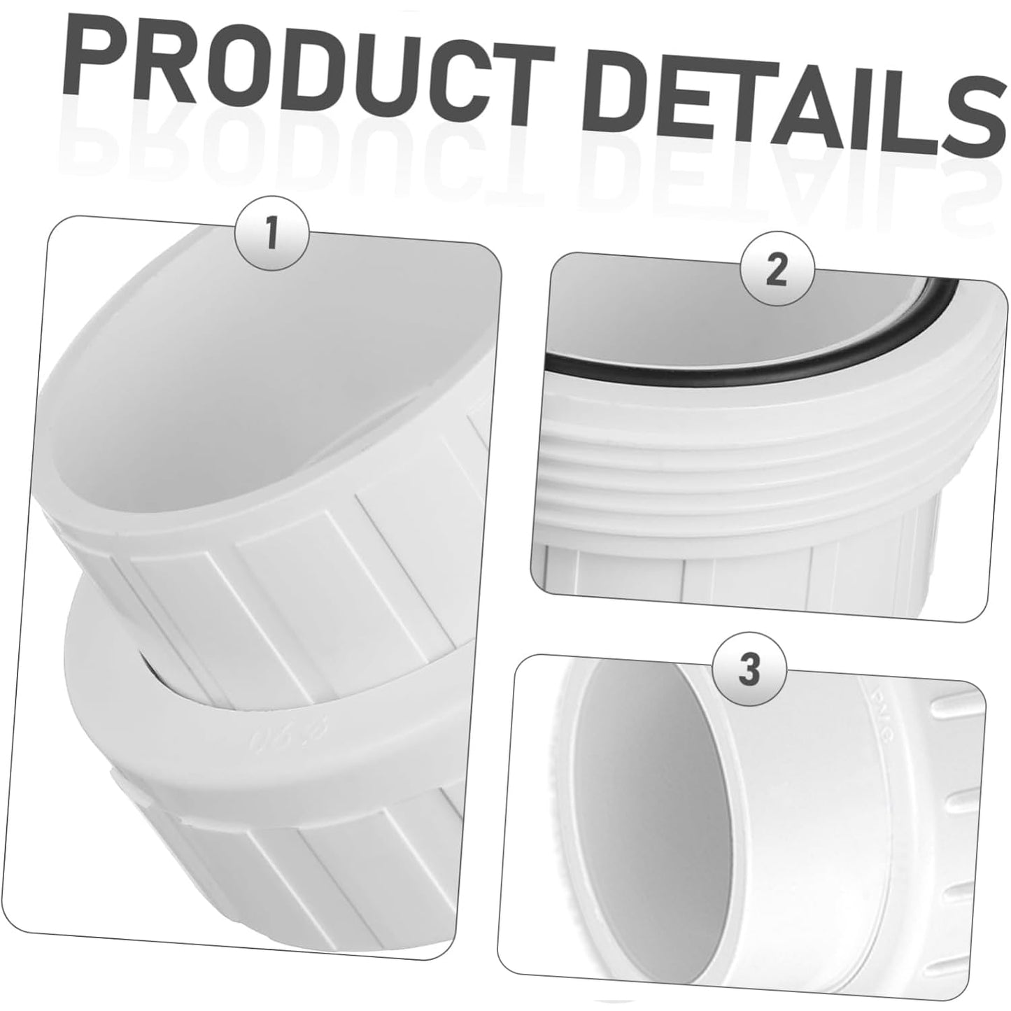 Yharnamite 2 Pcs 2" PVC Union Coupling Pipe Fitting (Socket x Socket), 2 Inch PVC Slip Union Adapter, Coupling Schedule 40, EPDM O-Ring for Swimming Pool and Outdoor Plumbing Applications