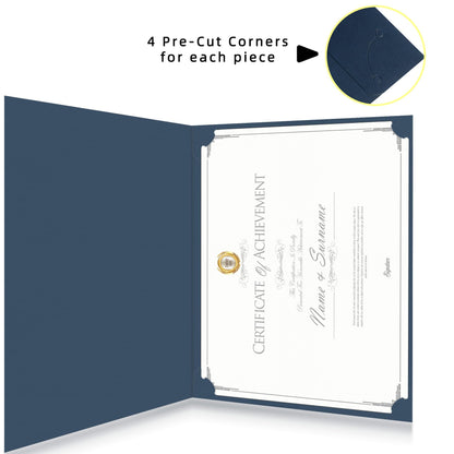 AKONEGE 30 Packs Certificate Holders, Navy Blue Diploma Holders, 350gsm, Certificate Covers with Gold Foil Border for Letter Size 8.5 x 11 Certificates, Cardstock, Award, Graduation, Document Papers
