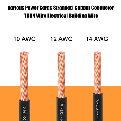 XRDS-RF THHN Wire 25FT, 12AWG Stranded Copper THHN Electrical Wire, Black Nylon-Coated Thermoplastic Insulated Cable for Indoor Conduit Wiring, 600V Rated