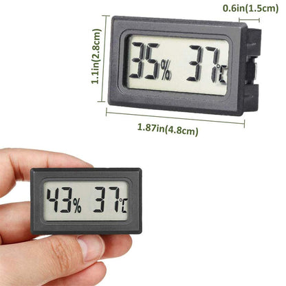 Rojuna 10-Pack Mini Thermometer Hygrometer, Large Number Small Digital Electronic Temperature Humidity Meters Gauge Indoor LCD Display Celsius for Greenhouse, Garden, Cellar, Fridge, Mason Jar