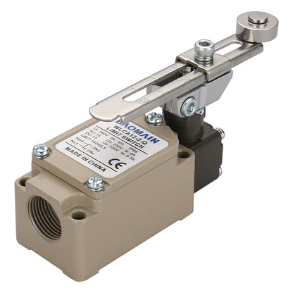 Baomain WLCA12-2-Q Limit Switch Momentary Switch, Adjustable Rotary Roller Lever, IP66 Waterproof