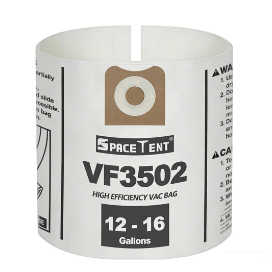 5 Pack VF3502 Replacement for Rigid Shop Vac Bags Size A, compatible with RIDGID 12-16 Gallon Wet/Dry Vacuums, High Efficiency Dust Filter Bags, Part# 23743