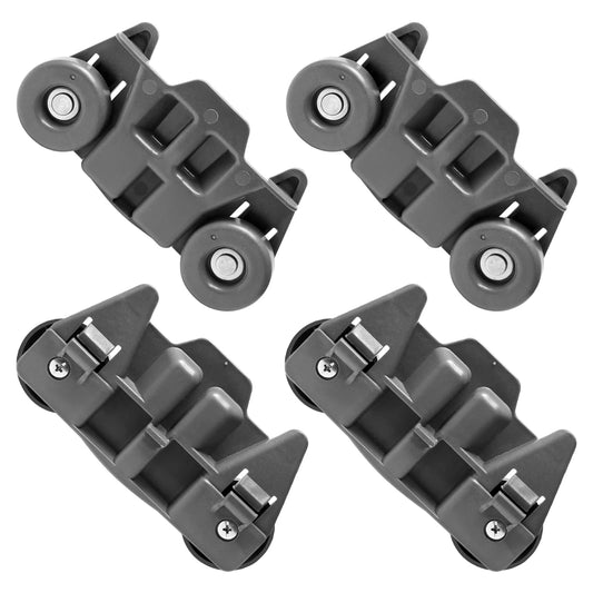 UPGRADED W10195416 W10195416V Dishwasher Wheels Lower Rack Assembly Replacement Part for Whirlpool kitchenaid Kenmore Maytag Dishwasher Parts AP5983730, PS11722152, W10195416VP-Stainless Steel-4Pack