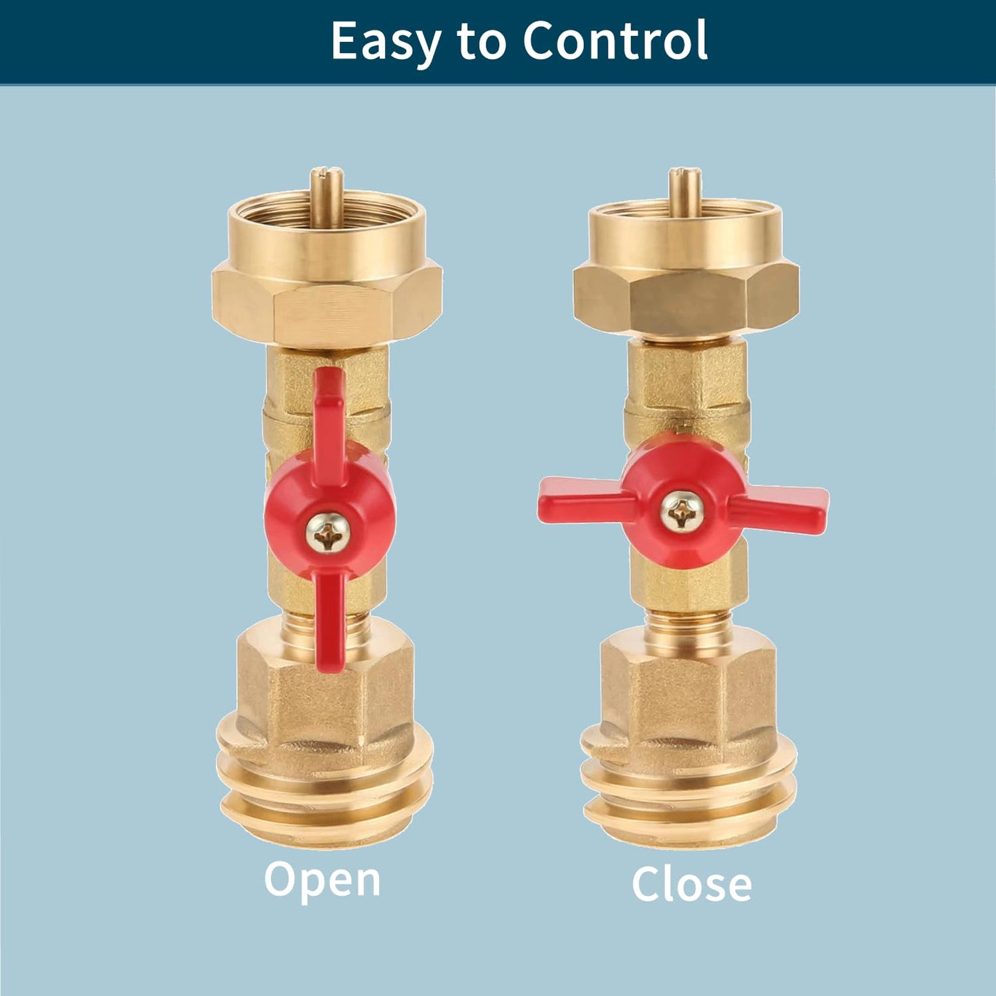 Brass Connection Kit with Safety Valve: CGA600 to QCC1/POL Thread Converter for Grill & Camping Equipment Accessory