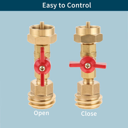Brass Connection Kit with Safety Valve: CGA600 to QCC1/POL Thread Converter for Grill & Camping Equipment Accessory