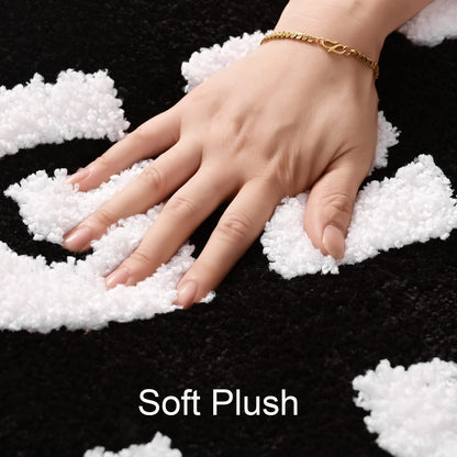 QJHOMO Get Naked Bath Mat Cute Black and White Bathroom Rugs Funny Non Slip Bathtub Decor Mats Super Absorbent Floor Carpet Machine Washable Bahtmat for Tub, Shower, Bedroom (16x24 inch)