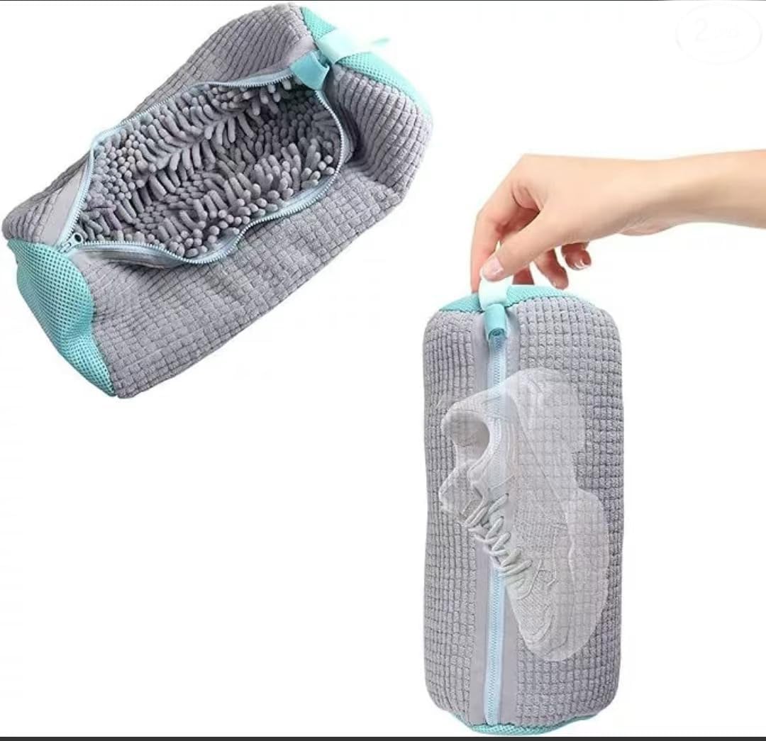 Shoe Laundry Bags for Washing Machine, 2Pcs Reusable Shoe Washing Bag, Laundry Bag for Washer and Dryer (Grey-2PCS)