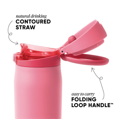 Simple Modern Mesa Loop Water Bottle with Straw | 24oz Cup Holder Friendly Insulated Stainless Steel Bottles for Travel, Sports and School | Velvet Pink