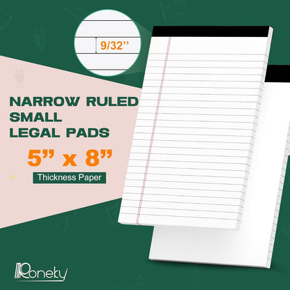 24 Pack Legal Pads 5x8 Notepads, Small Note Pads, Writing Pads Lined Paper, College Ruled Perforated Memo Pad, White Note Pads 5x8 Notepad, 30 Sheets Per Pad, 5x8 Legal Pad for Office/School/Home