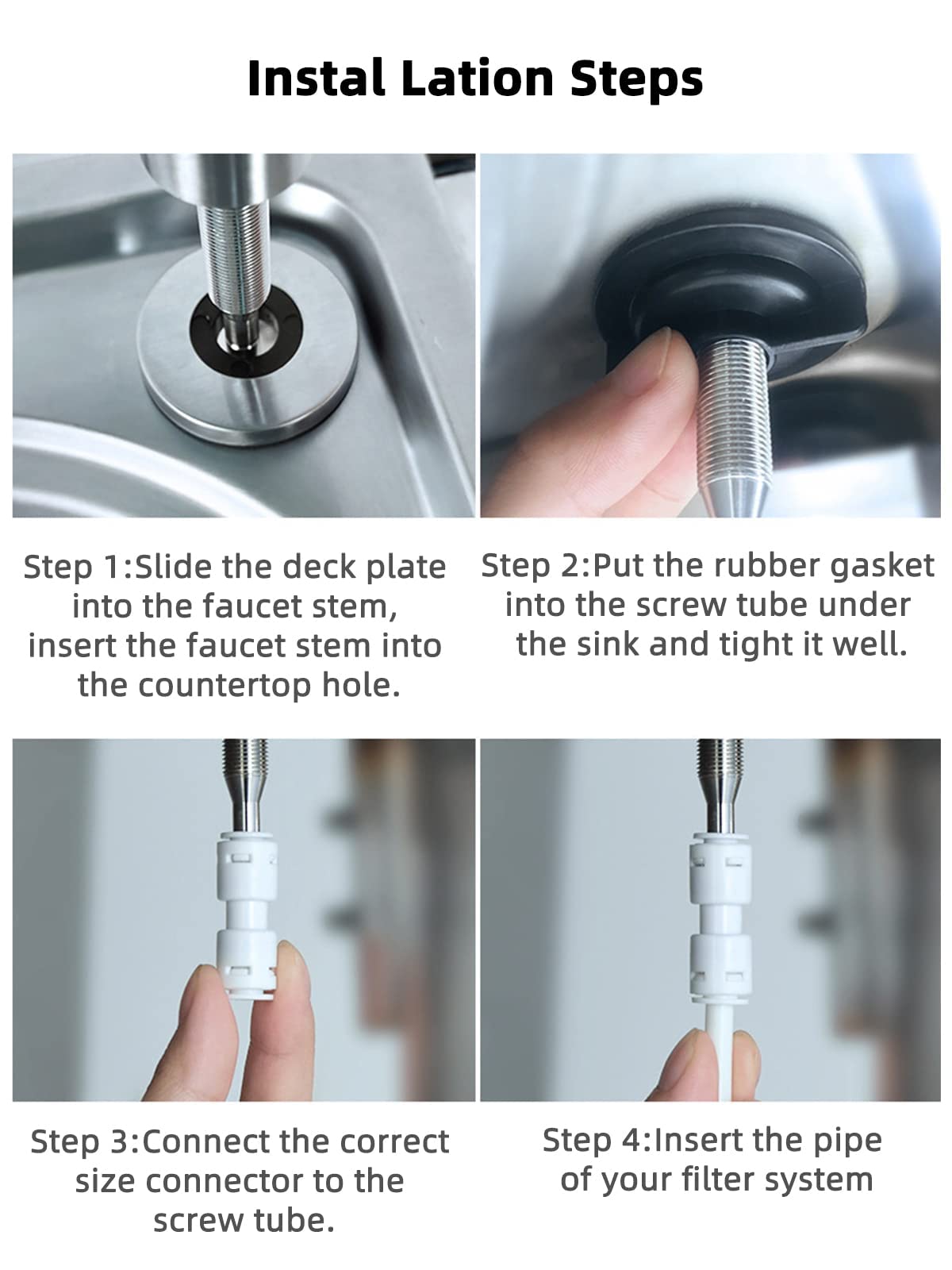 Bifordo Drinking Water Faucet,Easy to Install Sink Water Filter Faucet,Lead-Free Reverse Osmosis Faucets for Kitchen Bar Sink,Brushed Nickel RO Faucets SUS304 Stainless Steel