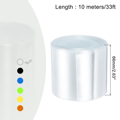 MECCANIXITY Battery Wrap PVC Heat Shrink Tubing 42mm Dia 66mm Flat 33 Feet(10meters) Clear Good Insulation for Battery Pack