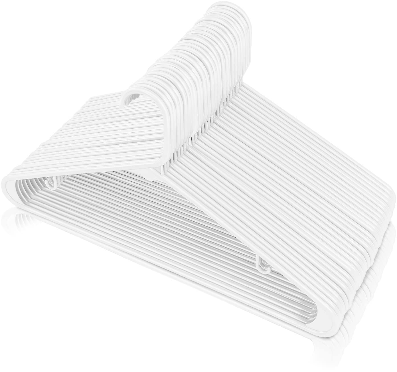 Utopia Home White Plastic Hangers 50 Pack - Clothes Hanger with Hooks - Heavy Duty Durable & Space Saving Coat Hanger for Shirts, Pants, and Skirts